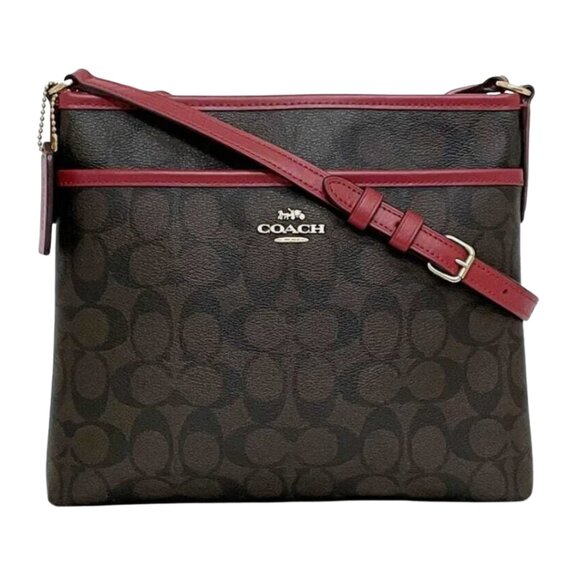 Coach Signature File Bag SV/Brown True Red with Dust Cover (NWT with Callout) - Picture 1 of 12